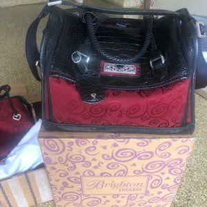 Brighton 3 Piece Red with Black Leather Luggage